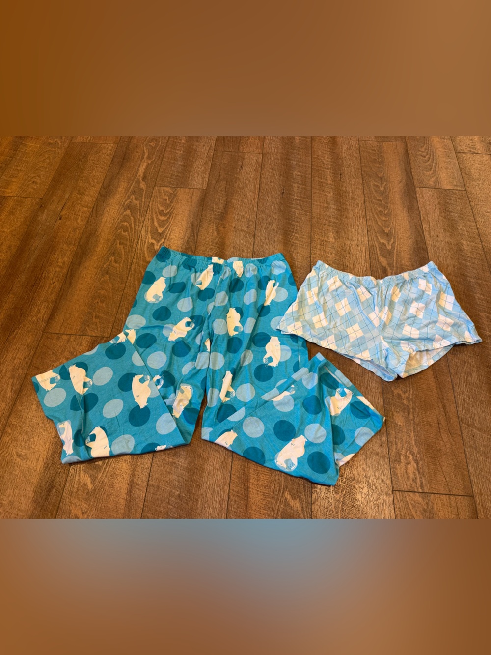Joe Boxer Women’s Pajama Pants & Shorts Set Size Large Polar Bear Argyle